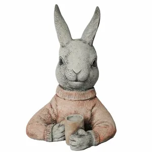 Winter Bunny Stone Ornament