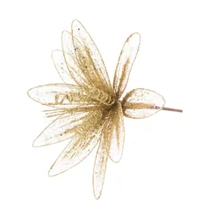 Wire Poinsettia Stem - Gold