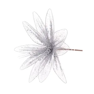 Wire Poinsettia Stem - Silver