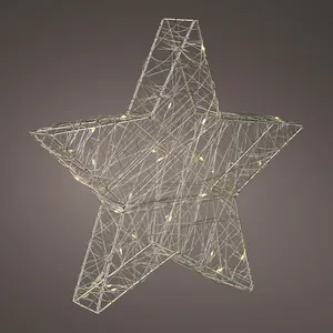 Wirework Illuminated Silver Standing Star