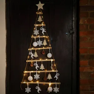Wooden Illuminated Ladder Tree