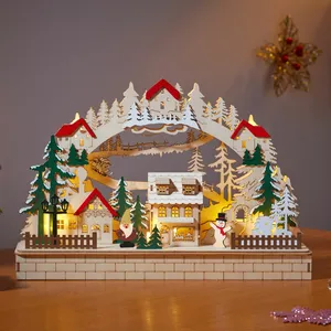 Wooden InLit Alpine Christmas Scene