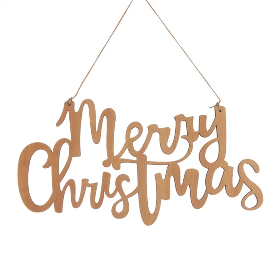 Wooden Merry Christmas Hanging Sign