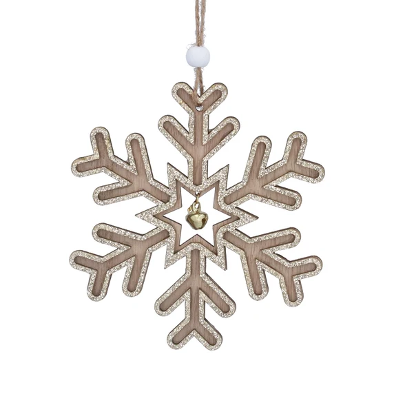 Wooden Snowflake Tree Decoration - Medium