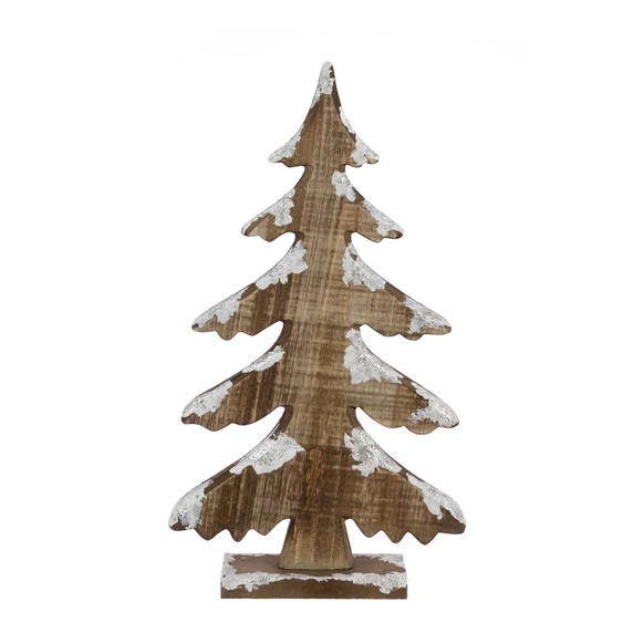 Wooden Snowy Tree Ornament
