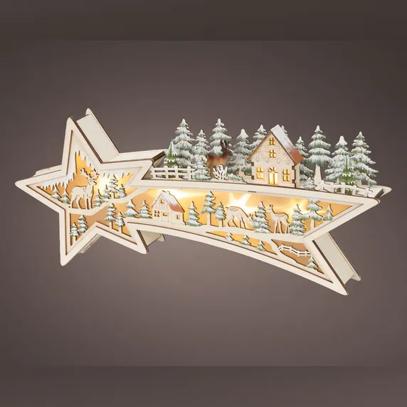 Wooden Star Illuminated Scene