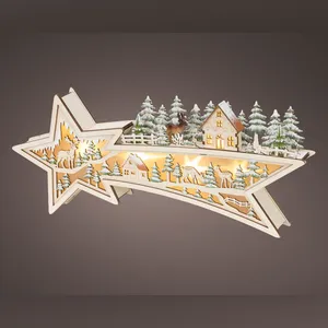 Wooden Star Illuminated Scene