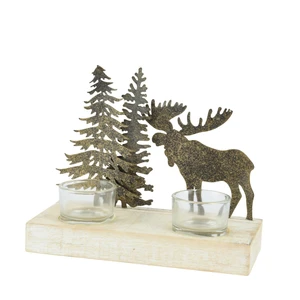 Woodland Moose Scene Tealight Holder