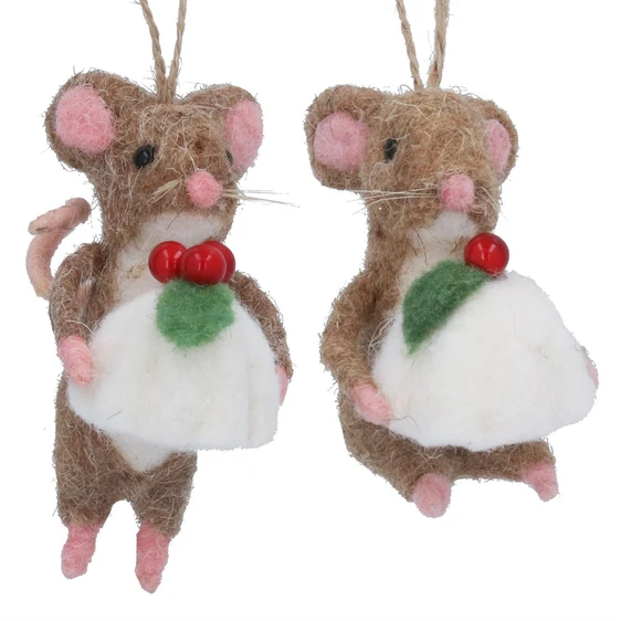 Wool Pudding Mouse Tree Decoration