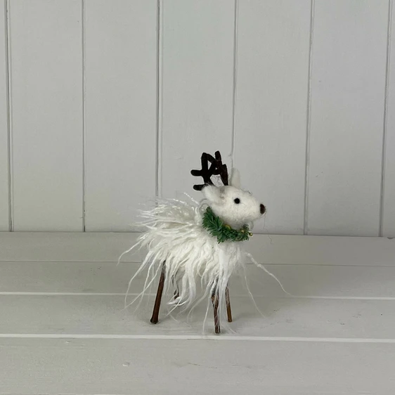 Wooly Reindeer Figurine
