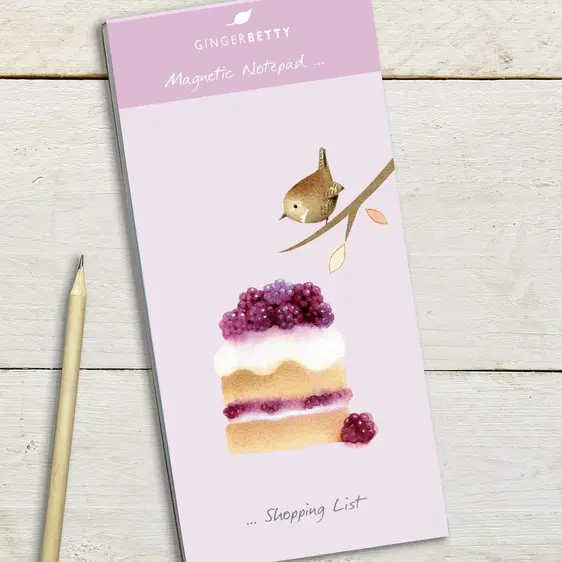 Wren & Cake Magnetic Notepad - image 1