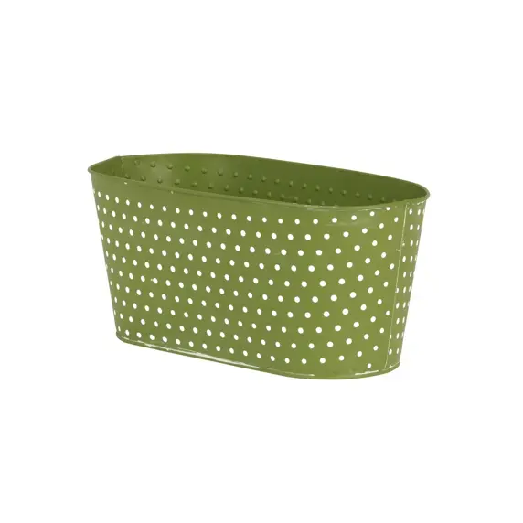 Zinc Oval Polka Dot Planter - image 1