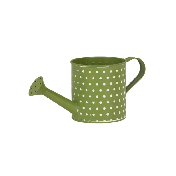 Zinc Watering Can Polka Dot Planter - image 1